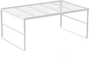 Kitchen Cabinet Storage Shelf Stackable Wire Spice Rack Organizer Heavy Duty Space Saver for Bathroom Bedroom Closet Laundry Room Office Countertop - White, Pack 1 by CozyNest Decor