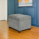 Joveco Storage Ottoman Foot Rest Stool, 24" Velvet Footstool Bench for Living Room Bedroom, Light Grey by CozyNest Decor