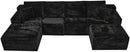 Modular Sectional Sofa Cloud Sectional Couch, 135" Comfy Fluffy U Shaped Black Couches for Living Room, Deep Seat Memory Foam Plush Corduroy Boneless Couch Sectionals with Left Facing Chaise Sofa by CozyNest Decor