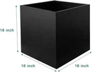 Galvanized Steel Planter Box Black Metal Planter Large Square Indoor Outdoor Planters Cube Steel Heavy Duty Flower Pot 16Inch Powder Coating Modern Commercial Residential for Patio, Deck, Yard, Garden by GreenHaven Gardens