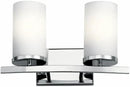 KICHLER Crosby 15" 2 Light Vanity Light Satin Etched Cased Opal Chrome by CozyNest Decor