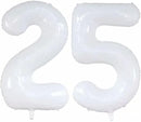 GOER Number 25 Balloons for 25th Birthday Party Decorations,42 Inch Jumbo Foil Helium 52 Balloons for 52nd Birthday Party Decoration (White) by TinyTreasures Baby Boutique