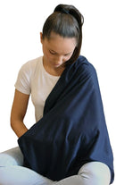 LK Baby Infinity Nursing Scarf Breastfeeding Cover Ultra Soft Premium Jersey Polyester- 100% AZO free and Safe for Baby (Navy Blue) by TinyTreasures Baby Boutique