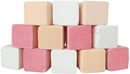 Wonder Space Plush Foam Blocks - Nursery Building & Stacking Toys for Toddlers Boys & Girls, Soft Smooth Velvet Cover, Early Education Gross Motor Skills & Brain Development (12 Cubes, Soft Blush) by TinyTreasures Baby Boutique