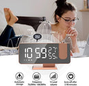 Projection Digital Alarm Clock for Bedrooms, Alarm Clock Radio on Ceiling, USB Charger Port, Temperature & Humidity Display, 7.3” Large Mirror LED Display,12/24H,Snooze,Dual Loud Clock- 4 Dimmer by TinyTreasures Baby Boutique