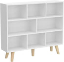 IOTXY Wooden Open Shelf Bookcase - 3-Tier Floor Standing Display Cabinet Rack with Legs, 8 Cubes Bookshelf, Warm White by CozyNest Decor