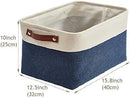 DECOMOMO Storage Baskets for Shelves - Fabric Closet Organizers and Storage Bins, Perfect Baskets for Organizing Closet Toys Nursery (Navy Blue and White, XL - 3 Pack) by CozyNest Decor