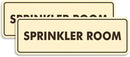 Signs ByLITA Standard Sprinkler Room Sign (Ivory/Dark Brown) - Medium 2 Pack by GreenHaven Gardens