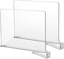 LikeU Acrylic Shelf Divider,Wood Shelf Dividers,Clear Closet Shelf Separators Clothing Organizer Perfect for Bedroom Shelving Organization and Kitchen Cabinet Shelf Storage,2 PCS by TinyTreasures Baby Boutique