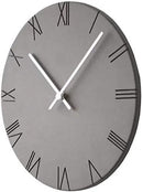 Stephanie Imports Modern Minimalist Concrete Hiding Gray Silent Wall Clock (Roman Numerals) by CozyNest Decor