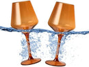 Floating Wine Glasses for Pool - Set of 2-18 OZ (Burnt Orange)