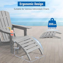 Adirondack Ottoman, All Weather Foot Rest for Adirondack Chair, HDPE Plastic Adirondack Footstool,Outdoor Footrest for Patio,Backyard, Lawn, Fire Pits,Grey by CozyNest Decor