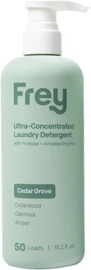 FREY Concentrated Liquid Laundry Detergent | Formulated for Sensitive Skin & HE Washers | Removes Stains Effectively | 50 Loads per Bottle (1-pack Cedar Grove) by CozyNest Decor