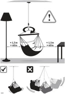 LA SIESTA® - XL King Domingo Hammock Swing Chair - Weather & Tear Resistant Hanging Hammock Chair - Indoor Outdoor Hammock Chair Swing - Hanging Chair for Patio Porch Bedroom - Max 355 Lbs, Marine by GreenHaven Gardens