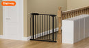 Narrow Baby Gates for Stairs Doorways Auto Close Tension Black Metal Child Pet Safety Gates with Pressure Mount 24-29 Inch Wide by TinyTreasures Baby Boutique