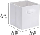 Amazon Basics Cube Organizer Storage Bins Handles, Collapsible Fabric, Pack of 6, 13"x13"x13", White by CozyNest Decor