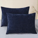 CaliTime Throw Pillow Covers Decorative 20 X 26 Inches Pack of 2 Cozy Chenille Standard Pillow Shams Cases for Couch Sofa Bed Living Room Home Navy Blue by CozyNest Decor