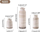 Beige Ceramic Vase Set of 3, Farmhouse Decorative Vase for Pampas Grass, Living Room, Bathroom, Bookshelf, Centerpieces Beige by GreenHaven Gardens