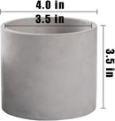 Ekirlin 3.5 in Plant Pot Indoor - Grey Cement Planters with Drain Hole, Removable Rubber Stopper, Non-Slip Soft Pad - Concrete Planter for Most Indoor Plants and Flowers by GreenHaven Gardens