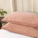 CaliTime Throw Pillow Covers Decorative 20 X 26 Inches Pack of 2 Cozy Chenille Standard Pillow Shams Cases for Couch Sofa Bed Living Room Home Dusty Pink by CozyNest Decor