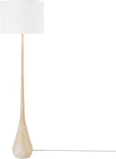 GLOBE Electric 52112 65" Floor Lamp, Faux Wood Finish, White Cotton Shade, Japandi Style, E26 Base, Modern Bedroom and Living Room Lighting by CozyNest Decor