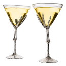 The Wine Savant Stemmed Skeleton Martini Glasses Set of 2 Skeleton Hand Glasses 9" H, Goth Gifts, Skeleton Gifts Decor, Spooky Cocktails, Water or Martini Gift Set, Wine Skeletons Glasses