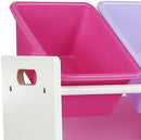 Humble Crew Supersized Toy Storage Organizer with 16 Removable Bins, White/Blue/Pink/Purple – Large Toy Storage for Toddlers Ideal for Kids' Rooms, Playrooms, and Nurseries - Modern Toy Bins for Kids by TinyTreasures Baby Boutique