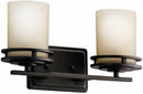 Kichler Hendrik 14.5" 2 Light Vanity Light with Light Umber Etched Glass Olde Bronze® by CozyNest Decor