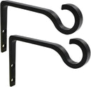 Hanging Plant Bracket 6inch Metal Plant Hook Shepherds Hook Decorative Wall Plant Hanger for Hanging Lanterns, Bird Feeder, Flower Basket, Home Decor Indoor & Outdoor 2 Pack (Black) by GreenHaven Gardens