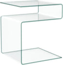 Glass Nightstand,Side Table,S-Shaped End Table for Living Room,Bedside Table for Bedroom (Clear) by CozyNest Decor