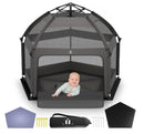 Pop-Up Playpen for Babies & Toddlers Foldable with Canopy (UPF 50), Self-Inflating Playmat, Wind Shade & Carry Bag Durable Baby Beach Tent, Outdoor by TinyTreasures Baby Boutique
