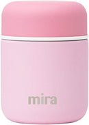 MIRA 9oz Insulated Food Jar Thermo for Hot Food & Soup, Compact Stainless Steel Vacuum Lunch Container - Pink by TinyTreasures Baby Boutique