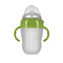 Baby Bottles (2 Pack) 8oz Nurture Nest Anti Colic Bottles with Easy to Hold Handles and Soothing Green Trim by TinyTreasures Baby Boutique