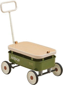 PULA-Wild 3-in-1 Kids' Pull-Along Wagon Toddlers Push Walker for 2.5-8, Removable Wooden Cover and Adjustable Handlebar, Birthday Gifts Max Weight 33 lbs (Green) by TinyTreasures Baby Boutique