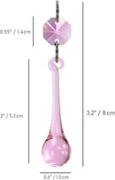 12pcs Raindrop Crystal Chandelier Prisms Parts, 53mm Hanging Crystals Beads for Chandeliers, Home Decoration (Pink) by GreenHaven Gardens