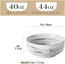 MALACASA Large Soup Bowls Set, 44 OZ (7") Salad Bowls Cereal Bowls Set of 2,Marble Grey Ceramic Bowls for Kitchen, Dishwasher & Microwave Safe, Series REGULAR by CozyNest Decor