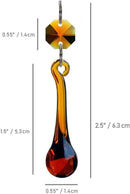 12pcs Raindrop Crystal Chandelier Parts, 53mm Hanging Crystals Glass Beads for Window, Curtain Decoration (Amber) by GreenHaven Gardens