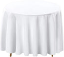 Surmente White Tablecloth for Round Tables, 90-inch Round Table Cloths for Weddings, Banquets, or Restaurants by CozyNest Decor