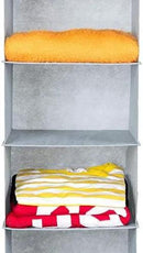 MAX Houser 6 Tier Shelf Hanging Closet Organizer, Closet Hanging Shelf with 2 Sturdy Hooks for Storage,2 Pack, Foldable (Light Grey) by CozyNest Decor