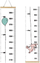 Kids Growth Chart, Wood Frame Fabric Canvas Height Measurement Ruler from Baby to Adult for Child's Room Decoration 7.9 x 79in (7.9 x 79in, Balloon Rabbit) by TinyTreasures Baby Boutique