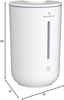 Hey Dewy Wellness Humidifier - for home, office, bathroom spa, or bedroom, with cool utrasonic mist hydration (Pearl) by TinyTreasures Baby Boutique
