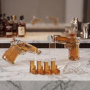 Pistol Whiskey Gun Decanter & Pistol Shot Glasses Set by The Wine Savant