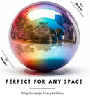 12 Inch Stainless Steel Gazing Globe,v2croft Hollow Ball Mirrored Surface Polished Shiny Sphere,Garden Stainless Steel Gazing Ball for Outdoor Lawn Pond Yard Ornament(rainbow) by GreenHaven Gardens