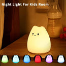 ZKLiLi Cat Night Light for Kids,Cute Night Lamp for Nursery,Squishy Silicone Cat Touch Lights Portable, Gift for Birthday and Christmas for Kids Baby Children by TinyTreasures Baby Boutique