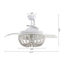 42" Huang Farmhouse Wooden Beads Ceiling Fan with Lighting