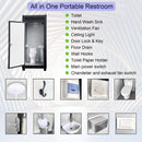 42-Inch One-Person Portable Outdoor Toilet Cabin With Light, Sink And Vent Fan (SAK45672)