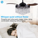 42" Mateo Modern Downrod Mount Crystal Ceiling Fan with Lighting and Remote Control