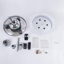 42" Modern Chrome Downrod Mount Crystal Ceiling Fan with Lighting and Remote Control