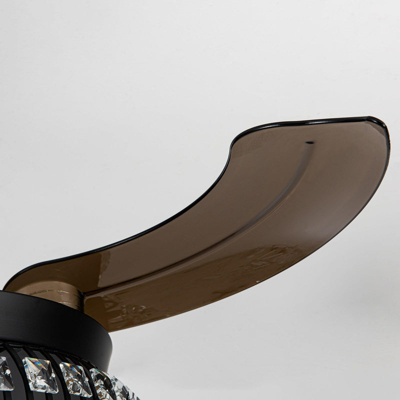 42" Modern Downrod Mount Crystal Ceiling Fan with Lighting and Remote Control