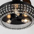 42" Modern Downrod Mount Crystal Ceiling Fan with Lighting and Remote Control